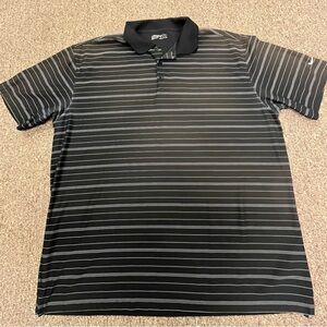 Nike Golf Tour Performance Dri Fit Men's  XXL Polo Shirt, Black Stripe